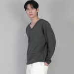 무지 V넥 스웨트셔츠 RVS-874 슬레이트 그레이