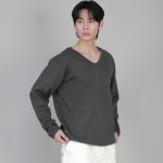 무지 V넥 스웨트셔츠 RVS-874 슬레이트 그레이