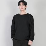 무지 R넥 스웨트셔츠 RRS-873 블랙