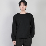 무지 R넥 스웨트셔츠 RRS-873 블랙