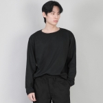 무지 R넥 스웨트셔츠 RRS-873 블랙