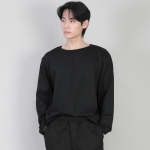 무지 R넥 스웨트셔츠 RRS-873 블랙
