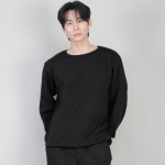 무지 R넥 스웨트셔츠 RRS-873 블랙