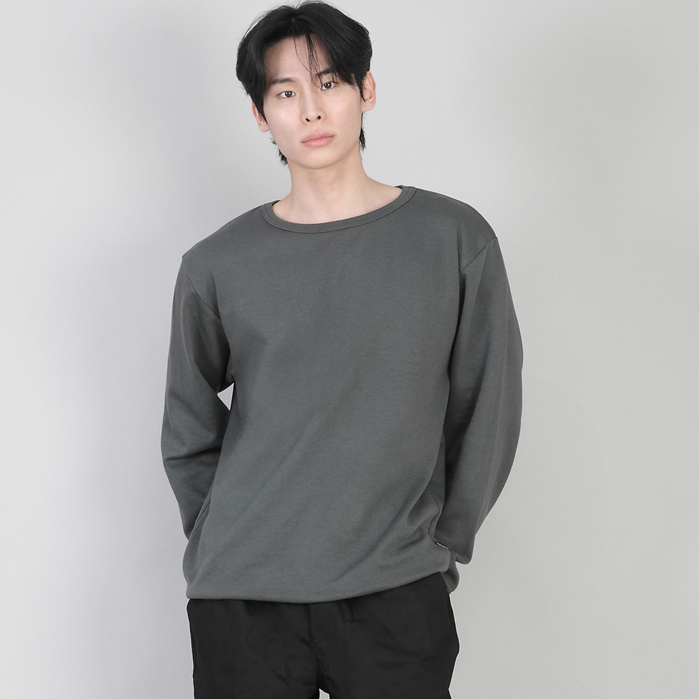 무지 R넥 스웨트셔츠 RRS-873 슬레이트 그레이