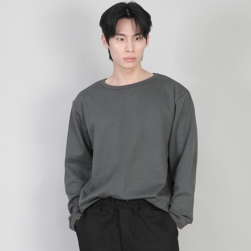 무지 R넥 스웨트셔츠 RRS-873 슬레이트 그레이