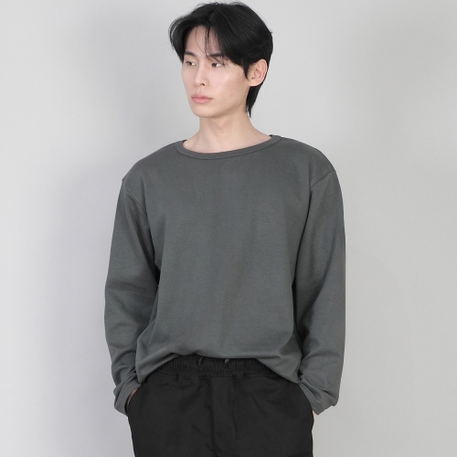무지 R넥 스웨트셔츠 RRS-873 슬레이트 그레이
