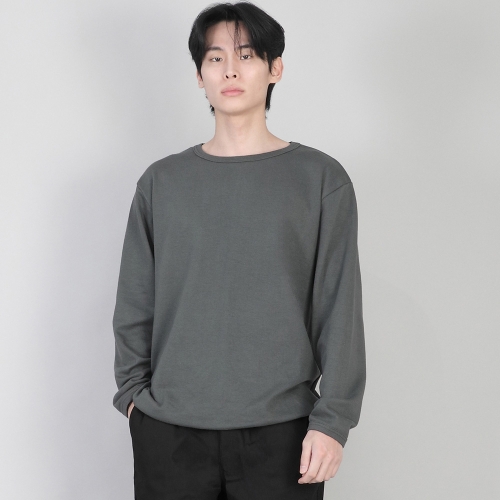 무지 R넥 스웨트셔츠 RRS-873 슬레이트 그레이