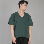 V넥 무지 반팔티 BVS-823 다크그린