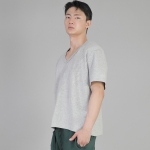 V넥 무지 반팔티 BVS-823 그레이