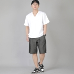 V넥 무지 반팔티 BVS-823 화이트