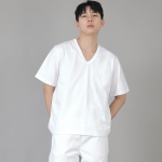 V넥 무지 반팔티 BVS-823 화이트