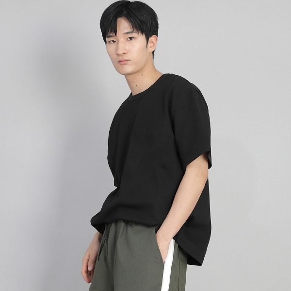 R넥 무지 반팔티 BRS-826 블랙