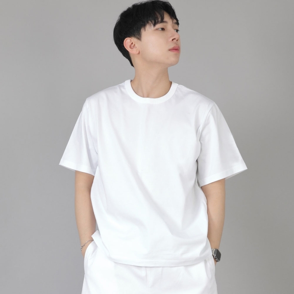 R넥 무지 반팔티 BRS-826 화이트