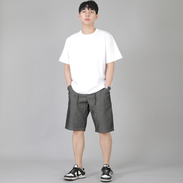 R넥 무지 반팔티 BRS-826 화이트