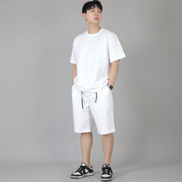 R넥 무지 반팔티 BRS-826 화이트