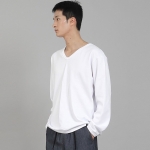 무지 V넥 스웨트셔츠 RVS-874 화이트