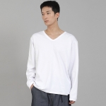 무지 V넥 스웨트셔츠 RVS-874 화이트
