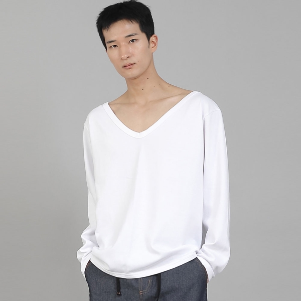 무지 BIG V넥 스웨트셔츠 BIGV-885 화이트