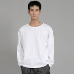 무지 R넥 긴팔티셔츠 RRL-875 화이트