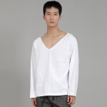 무지 BIG V넥 긴팔티셔츠 BIGV-879 화이트