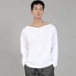 무지 보트넥 긴팔티셔츠 RBL-878 화이트