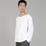 무지 보트넥 긴팔티셔츠 RBL-878 화이트