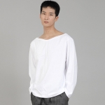 무지 보트넥 긴팔티셔츠 RBL-878 화이트