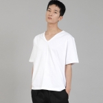 무지 V넥 반팔티셔츠 VSR-881 화이트
