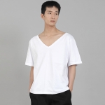 무지 BIG V넥 반팔티셔츠 BIGV-883 화이트