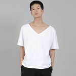 무지 BIG V넥 반팔티셔츠 BIGV-883 화이트