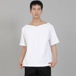 무지 보트넥 반팔티셔츠 BSR-882 화이트