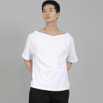 무지 보트넥 반팔티셔츠 BSR-882 화이트