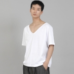 무지 BIG V넥 16s코튼 반팔티셔츠 BIGV-893 화이트