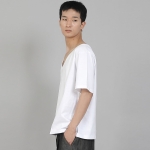 무지 BIG V넥 16s코튼 반팔티셔츠 BIGV-893 화이트