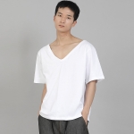 무지 BIG V넥 16s코튼 반팔티셔츠 BIGV-893 화이트