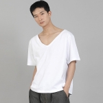 무지 BIG V넥 16s코튼 반팔티셔츠 BIGV-893 화이트