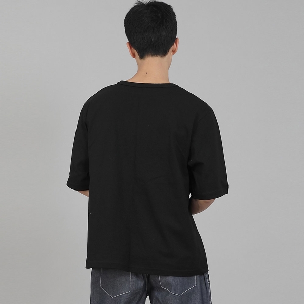 무지 R넥 5부 반팔티셔츠 RHR-896 블랙