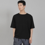 무지 R넥 5부 반팔티셔츠 RHR-896 블랙