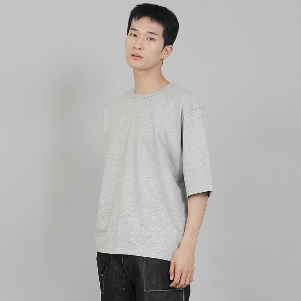 무지 R넥 5부 반팔티셔츠 RHR-896 그레이