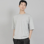 무지 R넥 5부 반팔티셔츠 RHR-896 그레이