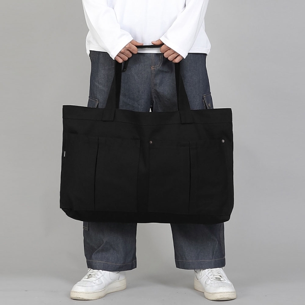 더블 카고포켓 EX와이드 에코백 DCP-160 블랙