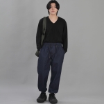 와이드 테이퍼드 조거팬츠 WRG-358 인디고데님 BRS