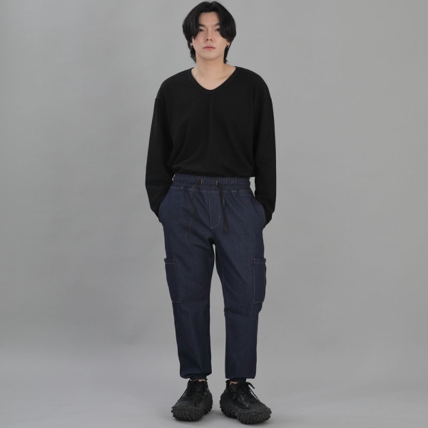 인하우스 카고조거팬츠 IHC-359 인디고데님 BRS