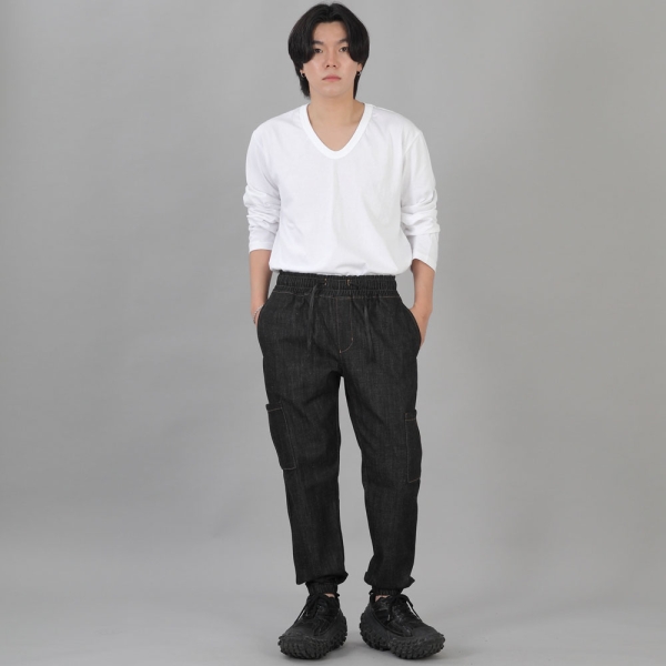 인하우스 카고조거팬츠 IHC-359 블랙데님 BRS
