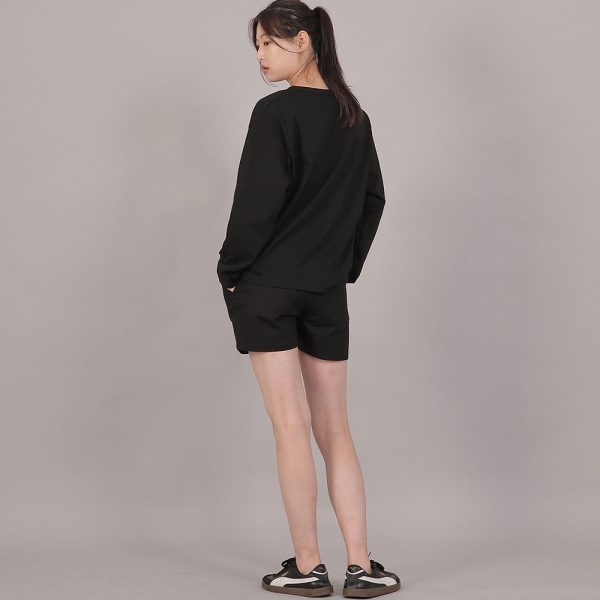 포켓리스 코튼 숏팬츠 CWS-390 블랙