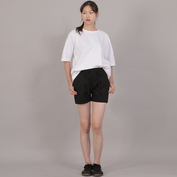 포켓리스 코튼 숏팬츠 CWS-390 블랙