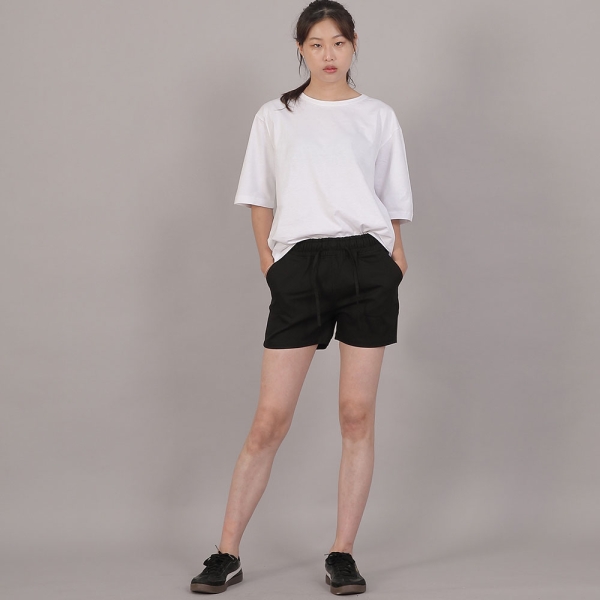 포켓리스 코튼 숏팬츠 CWS-390 블랙