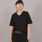 미니멀 16s 코튼 V넥 반팔티셔츠 SVR-8A07 블랙