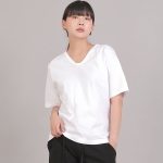 미니멀 16s 코튼 V넥 반팔티셔츠 SVR-8A07 화이트