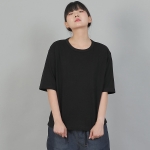 오버핏 16s 코튼 R넥 반팔티셔츠 OSR-8A09 블랙